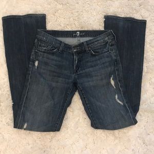 7 for All Mankind distressed bootcut jeans